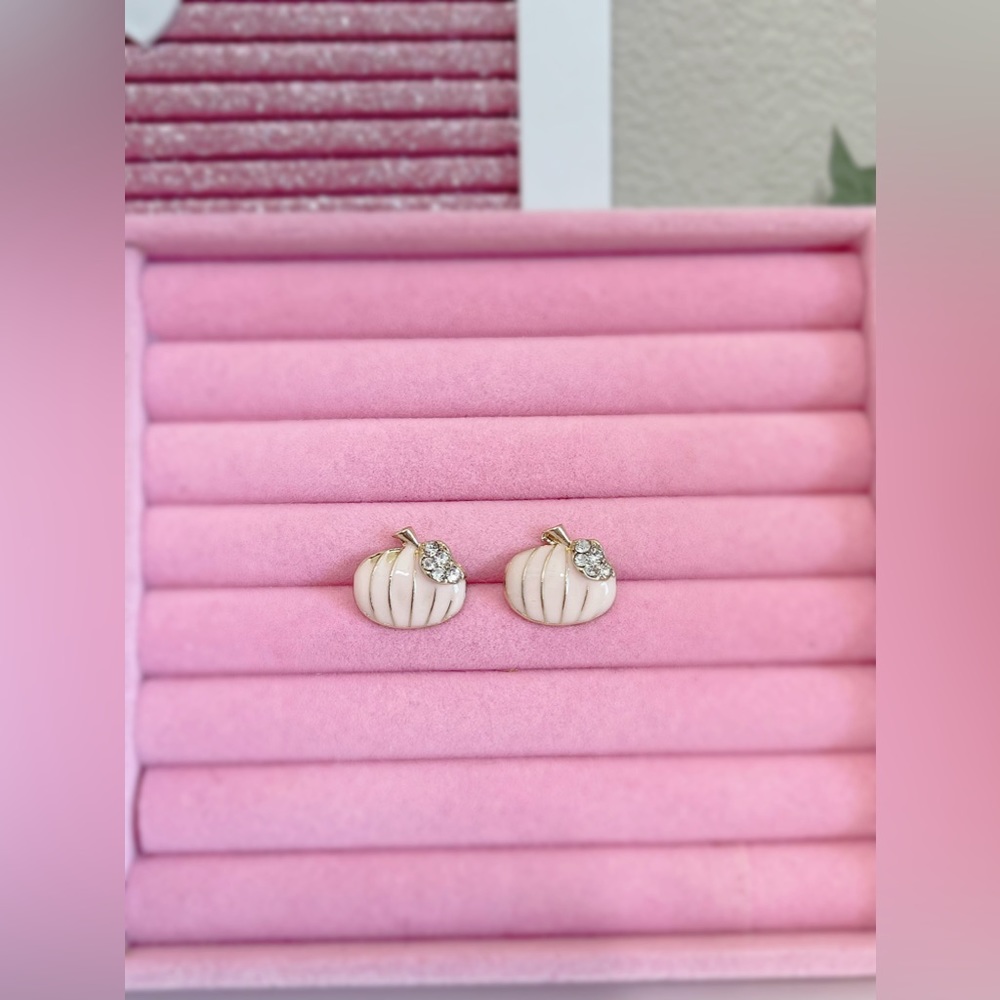 Pink Fall Pumpkin Earrings
